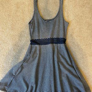 Abercrombie & Fitch Striped Dress with Blue Lace Cutout